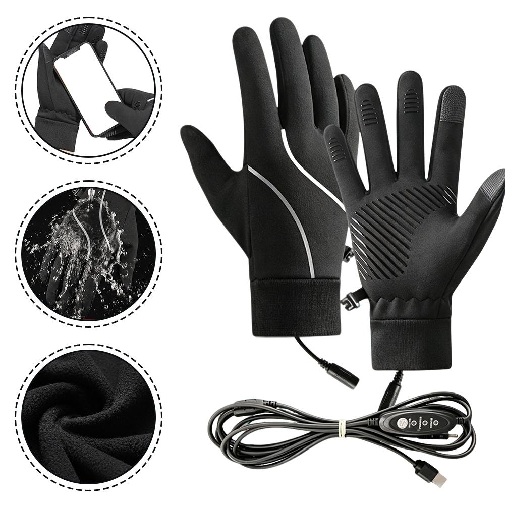 Motorcycle Gear For Winter - Rechargeable Heated Gloves Winter Fleece Warm