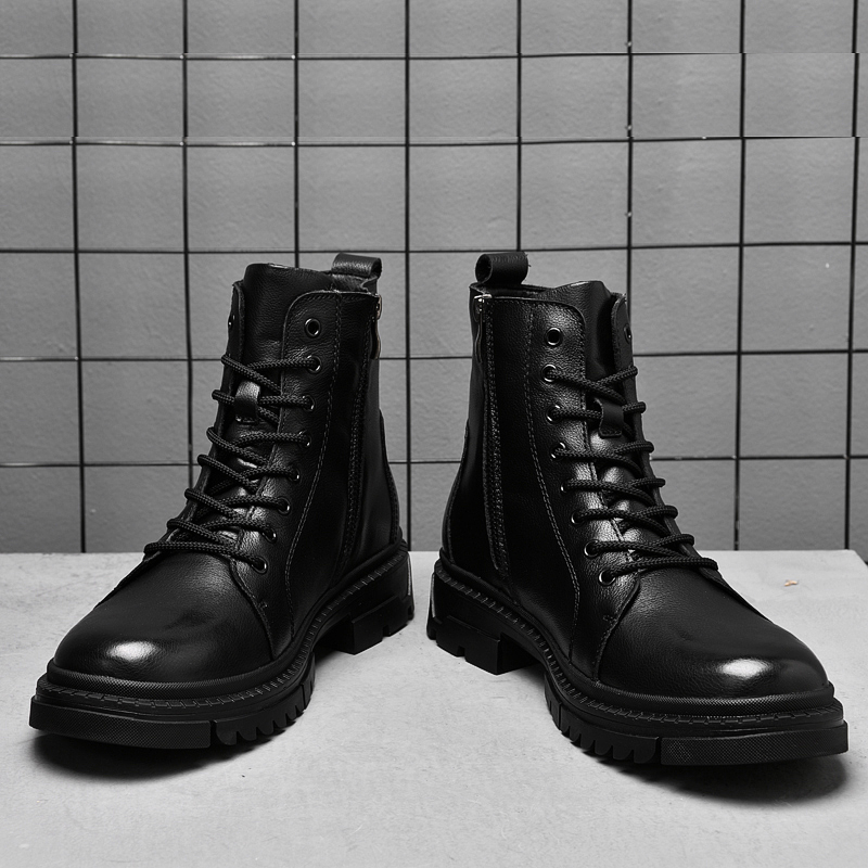 Motorcycle Gear For Winter - Winter Men's Genuine Leather Boots Thick