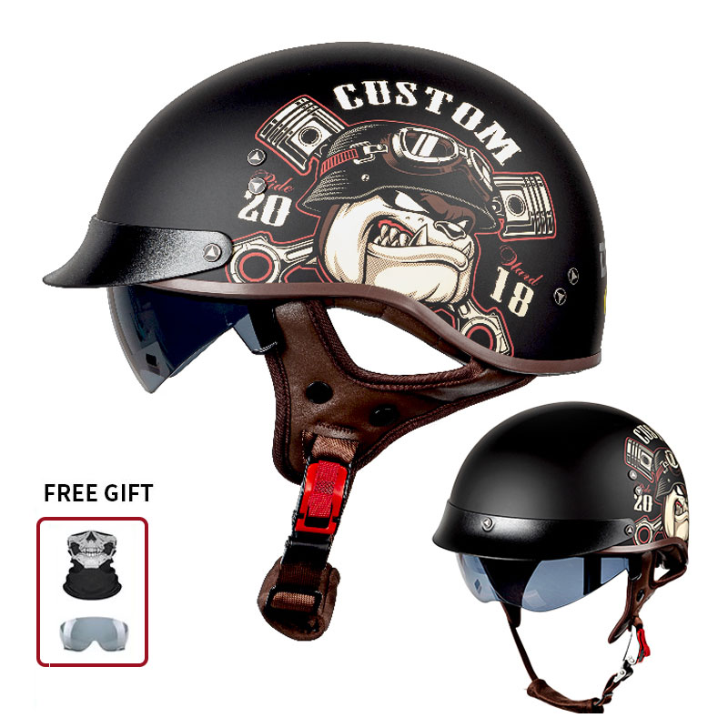 Vintage Half Open Face Motorcy - Motorcycle Gear Vintage review and price