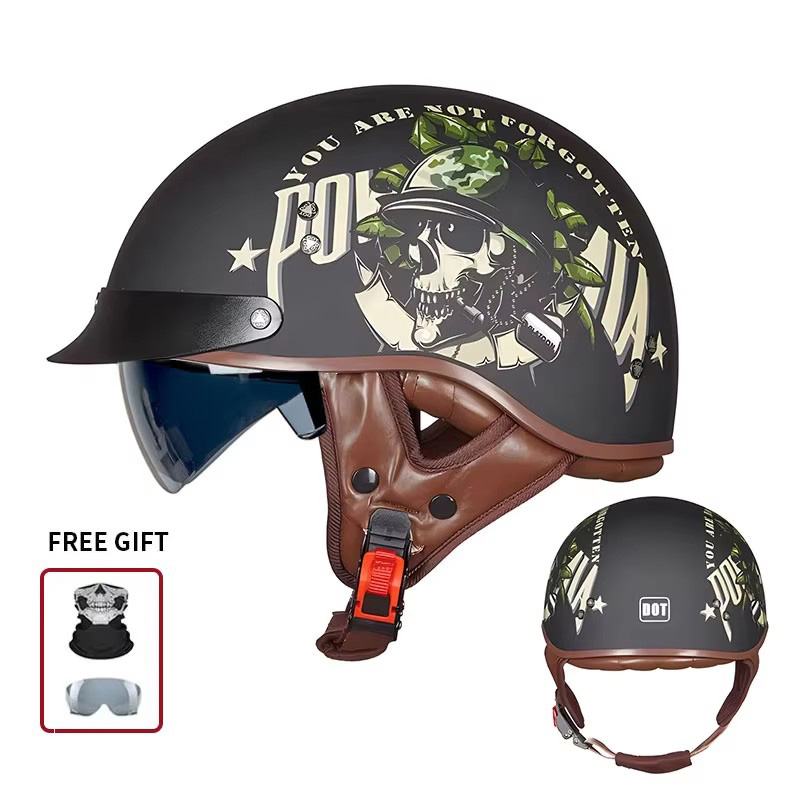 Vintage Half Open Face Motorcy - Motorcycle Gear Vintage review and price