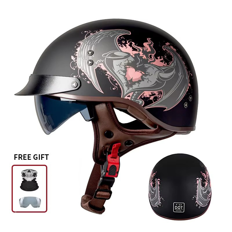 Vintage Half Open Face Motorcy - Motorcycle Gear Vintage review and price