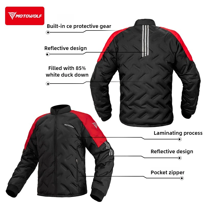 Motorcycle Down Jacket Winter  - Motorcycle Gear White review and price