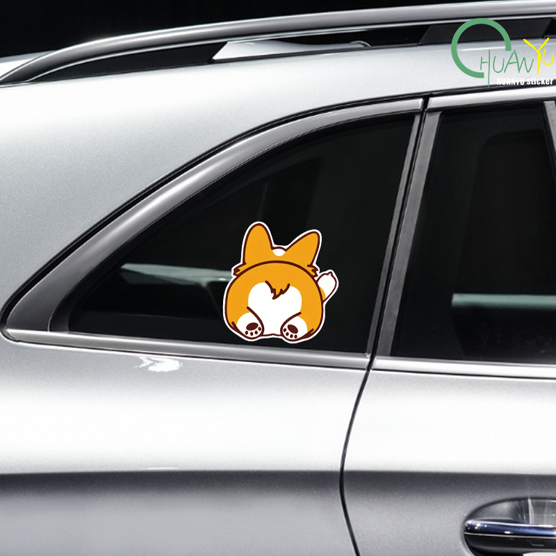 Car Cartoon Car Sticker Corgi  - Motorcycle Gear Auto review and price