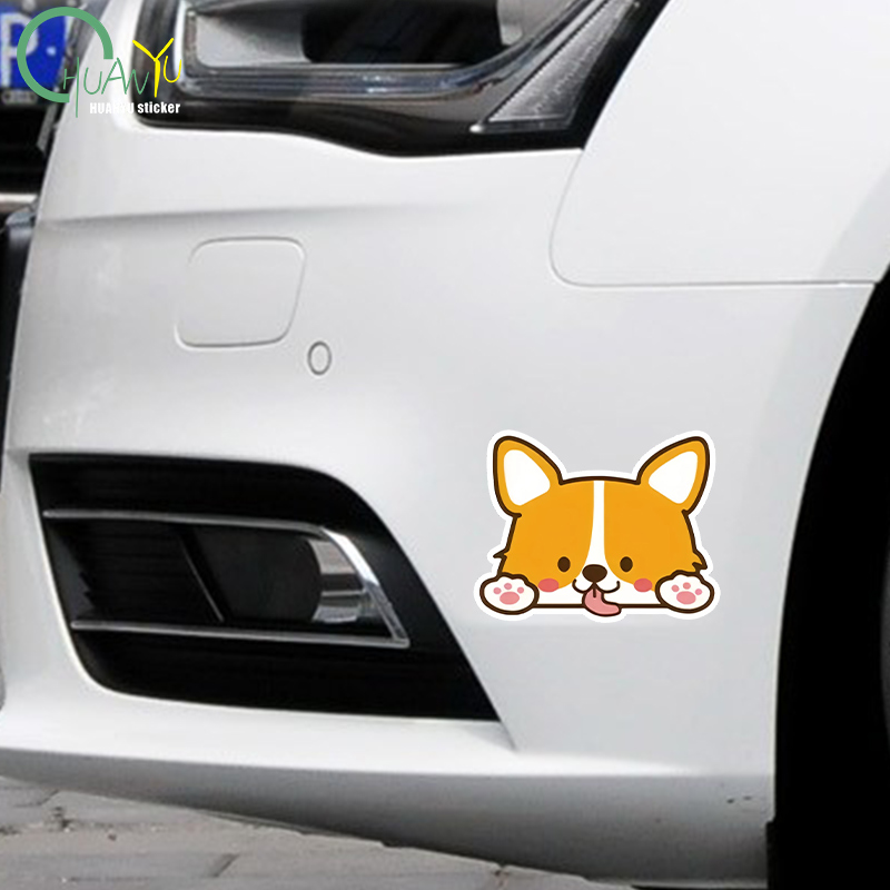 Car Cartoon Car Sticker Corgi  - Motorcycle Gear Auto review and price