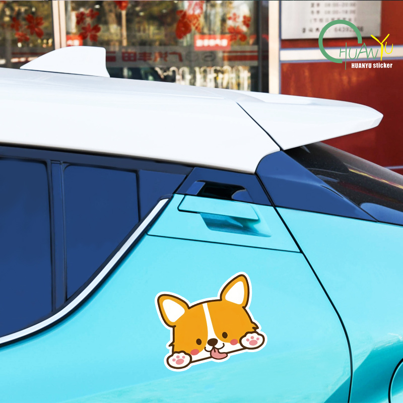 Car Cartoon Car Sticker Corgi  - Motorcycle Gear Auto review and price