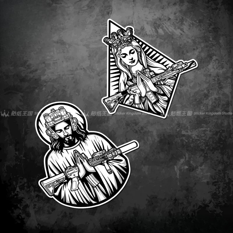 Tactical Black White Jesus Vir - Motorcycle Gear White review and price